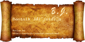 Bentsik Józsiás névjegykártya